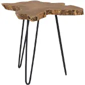 Beliani CAMROSE - Salontafel - Donkere houtkleur - Teakhout