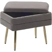 Beliani ODESSA - Hocker-Grijs-Fluweel