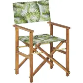 Beliani CINE - Tuinstoel set van 2 - Lichtgroen/Lichthout/Blad - Polyester