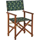 Beliani CINE - Tuinstoel-Donkere houtkleur-Polyester, Acaciahout