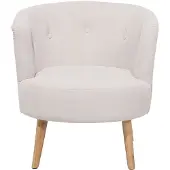 Beliani Fauteuil cremewit gestoffeerd ODENZEN