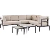 Beliani RIMA III - Loungeset-Grijs-Aluminium