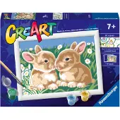 Ravensburger CreArt Fluffy Bunnies - Schilderen op nummer - 15 kleuren