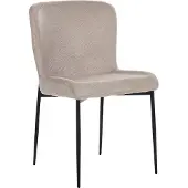 Beliani ADA - Eetkamerstoel-Beige-Polyester