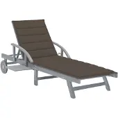 vidaXL Ligbed met kussen massief acaciahout