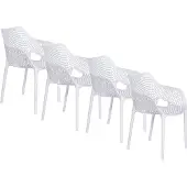 Garden Impressions Air XL kunststof tuinstoel wit set van 4 stuks