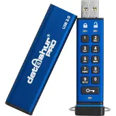 ISTORAGE datAshur PRO USB-stick 64 GB Blauw IS-FL-DA3-256-64 USB-A 3.2 Gen 1