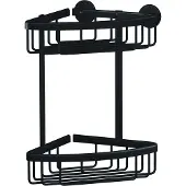 TESA doucherek Aluxx Black 2-niveaus matzwart badkamer zelfklevend zonder boren – 163x260x170mm