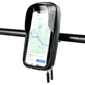 IMoshion Telefoonhouder fiets - Spatwaterdicht - Met Zonneklep - Zwart