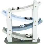 Small Foot - Houten Autobaan Blauw met 4 Auto's