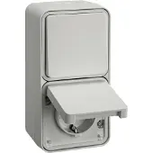 Hager Berker Combischakelaarcontactdoos met opbouwbehuizing W1 - 47803522