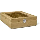 Bredemeijer 9 Compartments With Window Bamboo Natural Theedoos