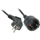 Lindy - Rallonge de câble d'alimentation - power CEE 7/7 (F) pour power CEE 7/7 (M) - 3 m - noir
