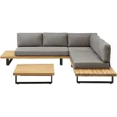 Eurofleur Aanbieding Dilos loungeset olijf groen hoekset L253 x B253 cm