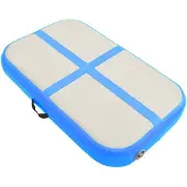 vidaXL Opblaasbare gymnastiekmat met pomp, 60x100x20 cm, PVC, blauw