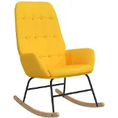 vidaXL Schommelstoel stof mosterdgeel