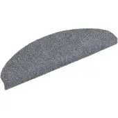 vidaXL Trapmatten Zelfklevend 15 stuks 65x21x4 cm Lichtgrijs Halfrond Groot