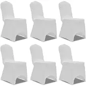 vidaXL Stoelhoes Stretch Wit (6 stuks)