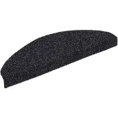 vidaXL Trapmatten Zelfklevend 10 stuks 65x21x4 cm Zwart Halfrond Groot