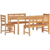 vidaXL 5-delige Tuinset massief teakhout