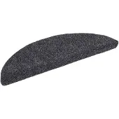 vidaXL Trapmatten Zelfklevend 15 stuks 56x17x3 cm Donkergrijs Halfrond