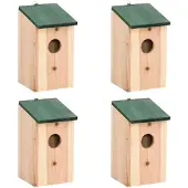 vidaXL Vogelhuisjes 4 st 12x12x22 cm hout