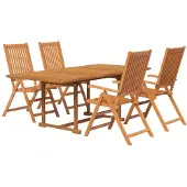 vidaXL 5-delige Tuinset massief acaciahout 150-200 cm