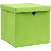vidaXL Opbergboxen met deksel 10 st 28x28x28 cm groen