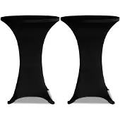 vidaXL Statafelhoes Stretch Ø60cm Zwart (2 stuks)
