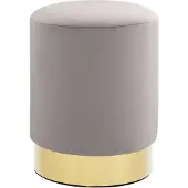 vidaXL Kruk fluweel 28 x 36 cm lichtgrijs en goudkleurig