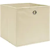 vidaXL Opbergboxen 10 st 28x28x28 cm nonwoven stof crèmekleurig
