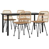 vidaXL 5-delige Tuinset poly rattan