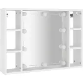 vidaXL Spiegelkast met LED-verlichting 76x15x55 cm wit