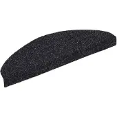 vidaXL Trapmatten Zelfklevend 15 stuks 65x21x4 cm Zwart Halfrond Groot
