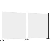 vidaXL Kamerscherm met 2 panelen 348x180 cm stof wit