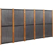 vidaXL Kamerscherm met 5 panelen 350x180 cm zwart