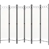 vidaXL Kamerscherm met 6 panelen 240x180 cm wit