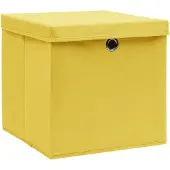 vidaXL Opbergboxen met deksel 10 st 28x28x28 cm geel