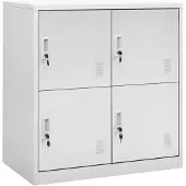 vidaXL Lockerkast 90x45x92,5 cm staal lichtgrijs