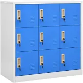 vidaXL Lockerkast 90x45x92,5 cm staal lichtgrijs en blauw