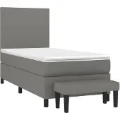 vidaXL Boxspring met matras stof donkergrijs 80x200 cm