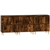 vidaXL Dressoirs 3 st 60x35x70 cm bewerkt hout gerookt eikenkleurig