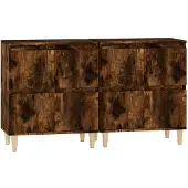 vidaXL Dressoirs 2 st 60x35x70 cm bewerkt hout gerookt eikenkleurig
