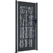 vidaXL Poort met bamboe-ontwerp 100x175 cm staal antracietkleurig