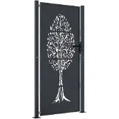 vidaXL Poort 100x175 cm met boomontwerp staal antracietkleurig