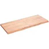 vidaXL Wandschap 120x50x(2-4)cm behandeld massief eikenhout lichtbruin