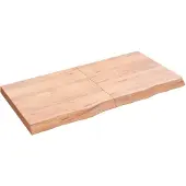 vidaXL Wandschap 120x60x(2-6)cm behandeld massief eikenhout lichtbruin