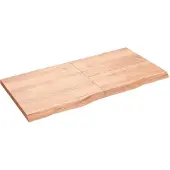 vidaXL Wandschap 120x60x(2-4)cm behandeld massief eikenhout lichtbruin