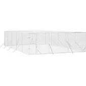 vidaXL Hondenkennel voor buiten 6x10x2 m gegalvaniseerd staal zilver