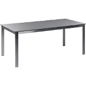 Beliani COSOLETO - Tuintafel-Zwart-Veiligheidsglas, RVS